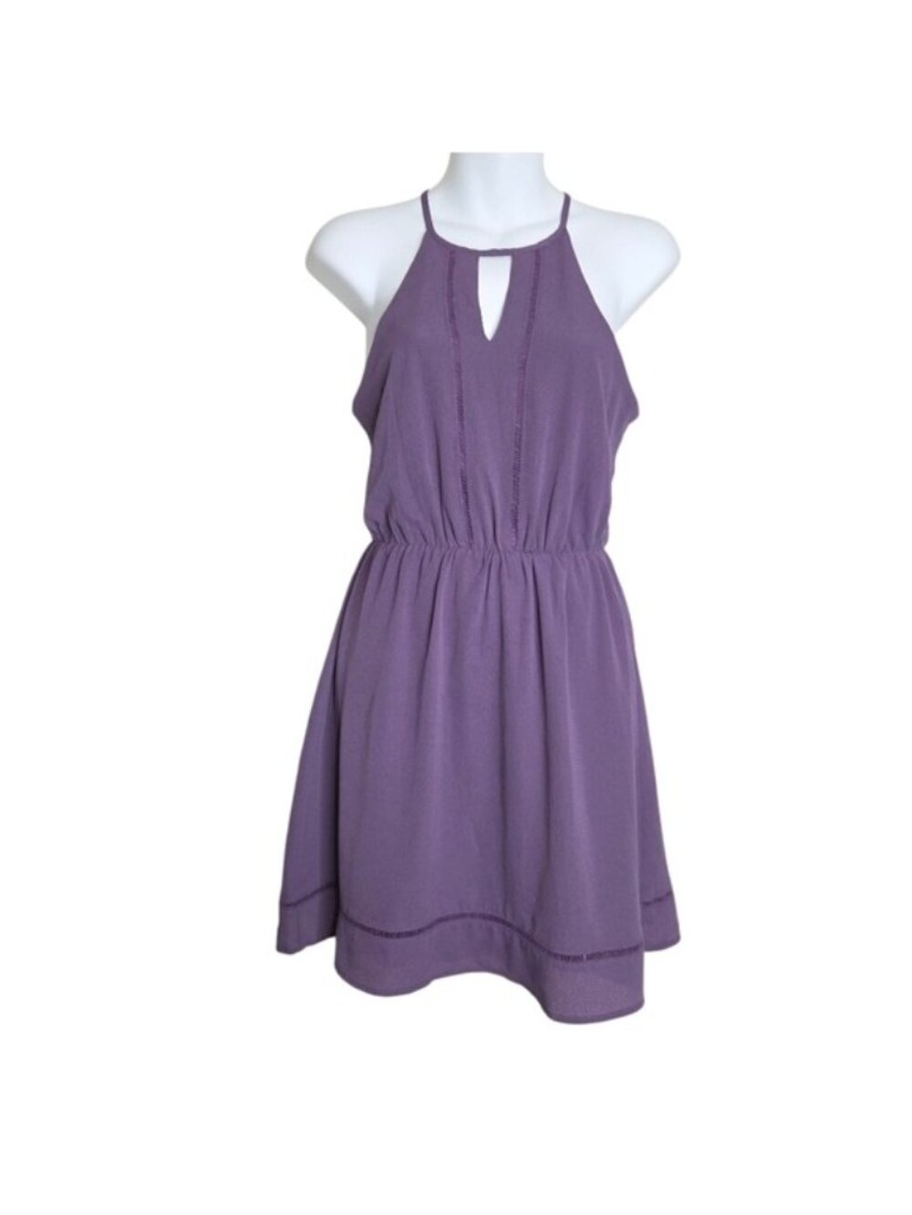 Blue Rain Vintage Purple Keyhole Sleeveless Mini Dress Women's Size XS New NWT